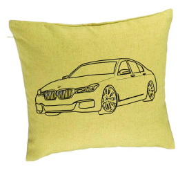 Perna Decorativa Model BMW Lover 40x40 cm Verde Husa Detasabila Burduf 