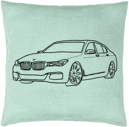Perna Decorativa Model BMW Lover 40x40 cm Verde Menta Husa Detasabila Burduf
