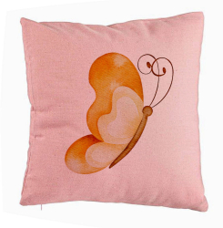 Perna Decorativa Model Brown Butterfly 40x40 cm Roz Husa Detasabila Burduf 