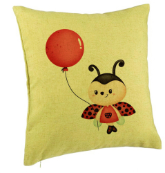 Perna Decorativa Model Buburuza cu Balon 40x40 cm Verde Husa Detasabila Burduf 