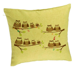 Perna Decorativa Model Bufnite 40x40 cm Verde Husa Detasabila Burduf 