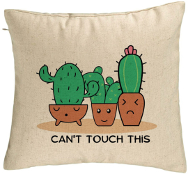 Perna Decorativa Model Cactus Cant Touch This 40x40 cm Bej Husa Detasabila Burduf 
