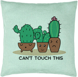 Perna Decorativa Model Cactus Cant Touch This 40x40 cm Verde Menta Husa Detasabila Burduf 