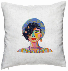 Perna Decorativa Model Colorful Fashion 40x40 cm Alb Murdar Husa Detasabila Burduf 