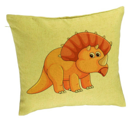 Perna Decorativa Model copii cu Rhino 40x40 cm Verde Husa Detasabila Burduf 