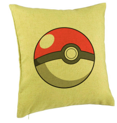 Perna Decorativa Model copii Pokeball 40x40 cm Verde Husa Detasabila Burduf 