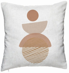 Perna Decorativa Model cu ModeI Abstract Creativ 1 40x40 cm Alb Murdar Husa Detasabila Burduf 