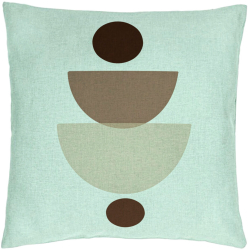 Perna Decorativa Model cu Model Abstract Creativ 2 40x40 cm Verde Menta Husa Detasabila Burduf 