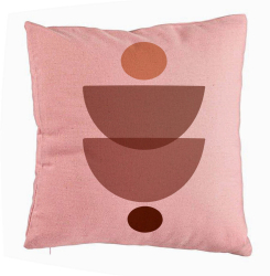 Perna Decorativa Model cu Model Abstract Creativ 3 40x40 cm Roz Husa Detasabila Burduf