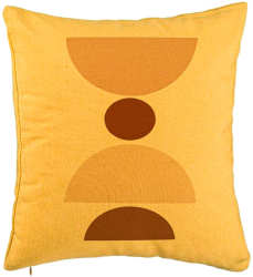Perna Decorativa Model cu Model Abstract Creativ 4 40x40 cm Galben Husa Detasabila Burduf 