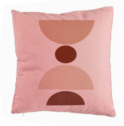 Perna Decorativa Model cu Model Abstract Creativ 4 40x40 cm Roz Husa Detasabila Burduf