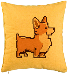 Perna Decorativa Model Doggie 40x40 cm Galben Husa Detasabila Burduf 
