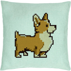 Perna Decorativa Model Doggie 40x40 cm Verde Menta Husa Detasabila Burduf 