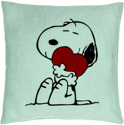 Perna Decorativa Model Doggo Love 40x40 cm Verde Menta Husa Detasabila Burduf 