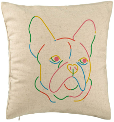 Perna Decorativa Model Doggo MultiColor 40x40 cm Bej Husa Detasabila Burduf 