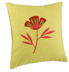 Perna Decorativa Model Florale Red Paradise 40x40 cm Verde Husa Detasabila Burduf 
