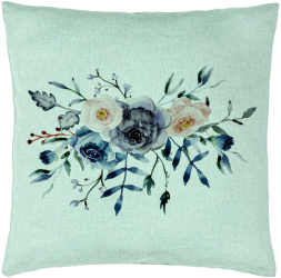Perna Decorativa Model Florale Verde Mentastre 40x40 cm Verde Menta Husa Detasabila Burduf 
