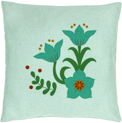 Perna Decorativa Model Florale Verzi 40x40 cm Verde Menta Husa Detasabila Burduf 