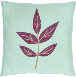 Perna Decorativa Model Florale Yuko 40x40 cm Verde Menta Husa Detasabila Burduf 