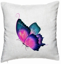 Perna Decorativa Model Fluture Multicolor 40x40 cm Alb Murdar Husa Detasabila Burduf 
