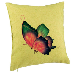 Perna Decorativa Model Fluture Multicolor 40x40 cm Verde Husa Detasabila Burduf 