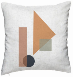 Perna Decorativa Model Forme Geometrice 1 Multicolor 40x40 cm Alb Murdar Husa Detasabila Burduf 