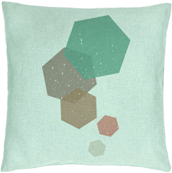 Perna Decorativa Model Forme Geometrice 2 Multicolor 40x40 cm Verde Menta Husa Detasabila Burduf 