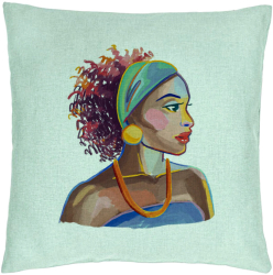 Perna Decorativa Model Golden African 40x40 cm Verde Menta Husa Detasabila Burduf 