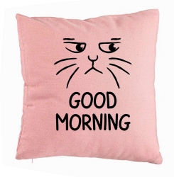 Perna Decorativa Model Good Morning 40x40 cm Roz Husa Detasabila Burduf 