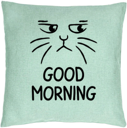 Perna Decorativa Model Good Morning 40x40 cm Verde Menta Husa Detasabila Burduf 