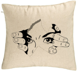 Perna Decorativa Model I see You 40x40 cm Bej Husa Detasabila Burduf 