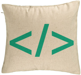 Perna Decorativa Model IT Coder 40x40 cm Bej Husa Detasabila Burduf 