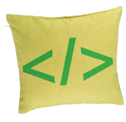 Perna Decorativa Model IT Coder 40x40 cm Verde Husa Detasabila Burduf 