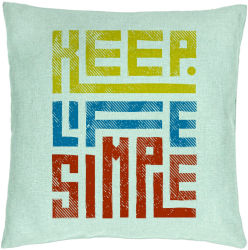 Perna Decorativa Model Keep Life Simple 40x40 cm Verde Menta Husa Detasabila Burduf 
