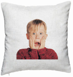 Perna Decorativa Model Kevin 40x40 cm Alb Murdar Husa Detasabila Burduf 