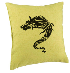 Perna Decorativa Model Lup Dacic 40x40 cm Verde Husa Detasabila Burduf 
