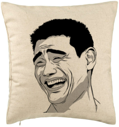 Perna Decorativa Model Meme 40x40 cm Bej Husa Detasabila Burduf 