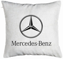 Perna Decorativa Model Mercedes 40x40 cm Alb Murdar Husa Detasabila Burduf 