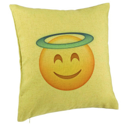 Perna Decorativa Model Model Emoji Zen 40x40 cm Verde Husa Detasabila Burduf