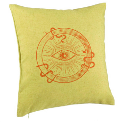 Perna Decorativa Model Mystic Eye 40x40 cm Verde Husa Detasabila Burduf 