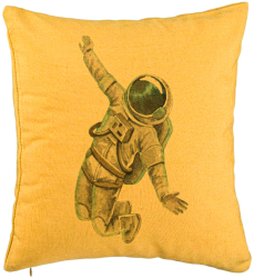 Perna Decorativa Model On the Moon 40x40 cm Galben Husa Detasabila Burduf 