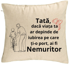 Perna Decorativa Model pentru Tata 9 40x40 cm Bej Husa Detasabila Burduf 