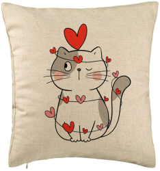Perna Decorativa Model Pisicuta 40x40 cm Bej Husa Detasabila Burduf 