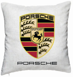 Perna Decorativa Model Porsche 40x40 cm Alb Murdar Husa Detasabila Burduf 