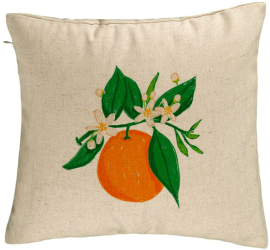Perna Decorativa Model Portocala 40x40 cm Bej Husa Detasabila Burduf 