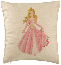Perna Decorativa Model Printesa de Aur 40x40 cm Bej Husa Detasabila Burduf 