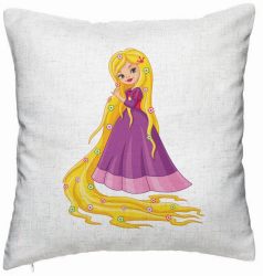Perna Decorativa Model Printesa Rochie Mov 40x40 cm Alb Murdar Husa Detasabila Burduf 