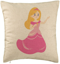 Perna Decorativa Model Printesa Roz 40x40 cm Bej Husa Detasabila Burduf 