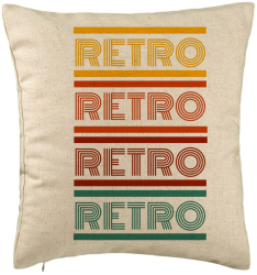 Perna Decorativa Model Retro Colors 40x40 cm Bej Husa Detasabila Burduf 