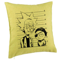 Perna Decorativa Model Rick and Morty 40x40 cm Verde Husa Detasabila Burduf 